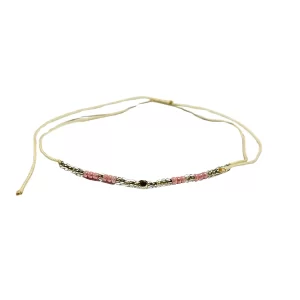 Adjustable Bracelet (Indonesia, Woven) - Pink, Silver, Multicolor