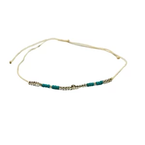 Adjustable Bracelet (Indonesia, Woven) - Blue, Silver, Multicolor