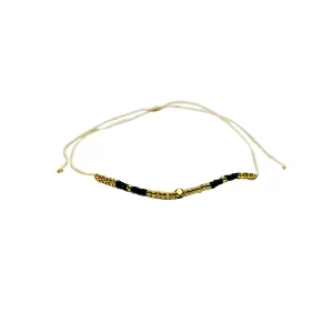 Adjustable Bracelet (Indonesia, Woven) - Black, Gold, Multicolor