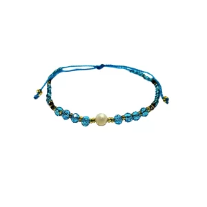 Adjustable Bracelet (Indonesia, Woven) - Blue