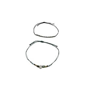 Adjustable Anklet (Pack Of 2) - Blue, White, Multicolor