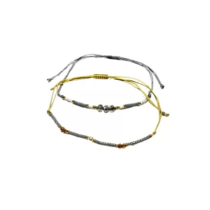 Adjustable Anklet (Pack Of 2) - Gray, , White, Multicolor