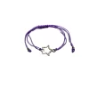 Adjustable Bracelet (Colored Threads) Star charm - Purple