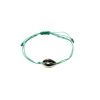 Adjustable Bracelet (Colored Threads) Shell charm - Blue