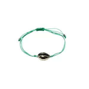 Adjustable Bracelet (Colored Threads) Shell charm - Blue