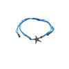 Adjustable Bracelet (Colored Threads) Starfish charm - Blue