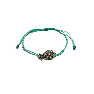 Adjustable Bracelet (Colored Threads) Wings charm - Blue