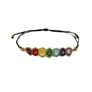 Adjustable Bracelet (Floral Indonesia) - Red, Purple, Yellow, Green, Pink, Multicolor