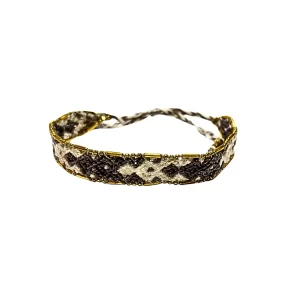 Woven Bracelet (Indonesia) - Brown, White, Multicolor