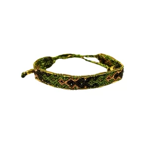 Woven Bracelet (Indonesia) - Green, Brown, Multicolor
