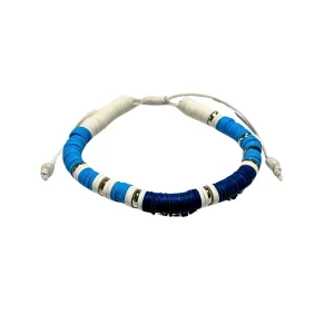 Adjustable Bracelet (Beads, Beachy) - Blue, White, Multicolor