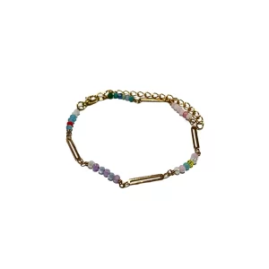 Chain Anklet - Pink, Gold, Multicolor