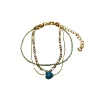 Chain Anklet - Blue, Gold, Multicolor