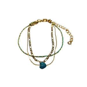 Chain Anklet - Blue, Gold, Multicolor