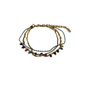 Chain Anklet - Blue, Red, Gold, Multicolor