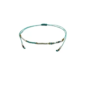 Adjustable Anklet (Colored Beads) - Blue, White, Multicolor