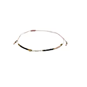 Adjustable Anklet (Colored Beads) - Pink, White, Black, Multicolor