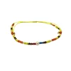 Adjustable Anklet (Colored Beads) Pearl charm - Yellow, Orange, Multicolor