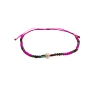 Adjustable Anklet (Colored Beads) Pearl charm - Pink, Green, Multicolor