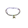 Adjustable Anklet (Colored Beads) Star charm - Purple