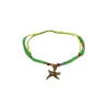 Adjustable Anklet (Colored Beads) Start charm - Green