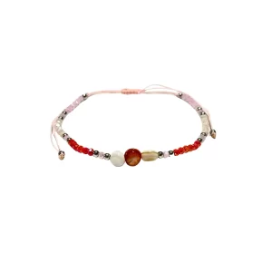 Adjustable Anklet (Colored Beads) - Pink, Red, Multicolor