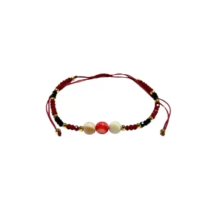 Adjustable Anklet (Colored Beads) - Red, Black, Multicolor