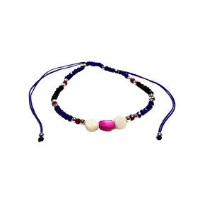Adjustable Anklet (Colored Beads) - Purple, Pink, Multicolor