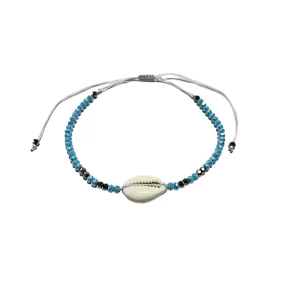 Adjustable Anklet (Colored Beads) - Blue