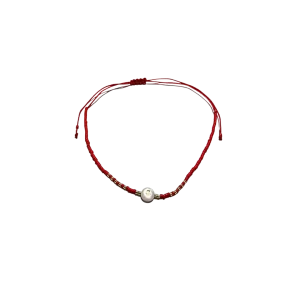 Adjustable Anklet (Colored Beads) - Red