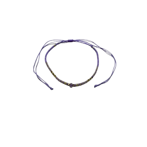 Adjustable Anklet (Colored Beads) - Purple