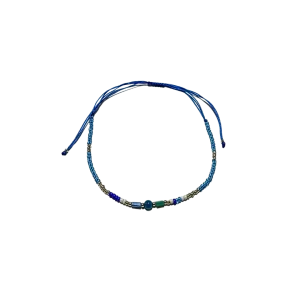 Adjustable Anklet (Colored Beads) - Blue