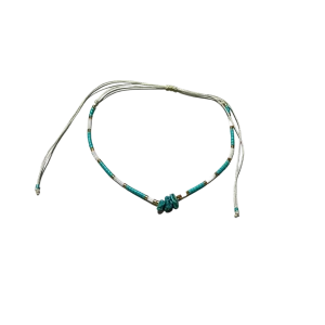 Adjustable Anklet (Colored Beads) - Blue