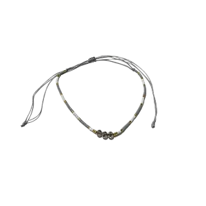 Adjustable Anklet (Colored Beads) - Gray