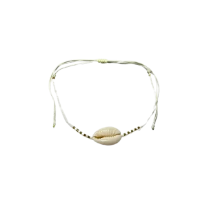 Adjustable Anklet (Colored Beads) - White