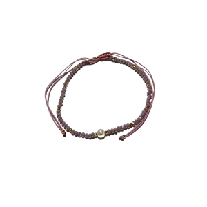 Adjustable Anklet (Colored Beads) - Pink