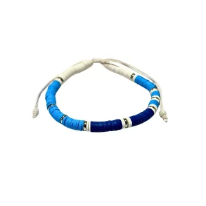 Adjustable Anklet (Indonesia, Beachy) - Blue, White, Multicolor