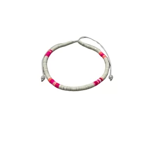 Adjustable Anklet (Indonesia, Beachy) - White, Pink, Multicolor
