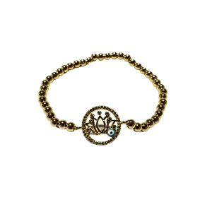 Gold Adjustable Bracelet Flower charm - Gold
