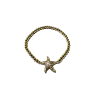 Gold Adjustable Bracelet Star charm - Gold