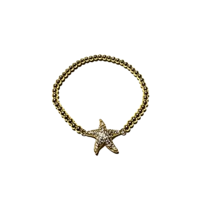 Gold Adjustable Bracelet Star charm - Gold