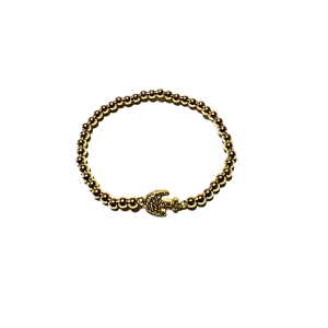 Gold Adjustable Bracelet Anchor charm - Gold