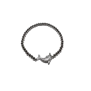 Silver Adjustable Bracelet Dolphin charm - Silver
