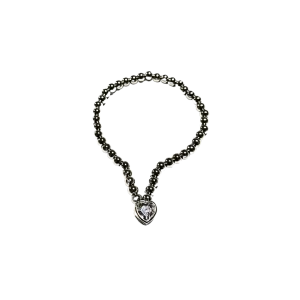 Silver Adjustable Bracelet Heart charm - Silver