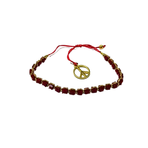 Crystal Beads Woven Bracelet - Red