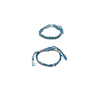 Woven Bracelet - Blue, White, , Multicolor