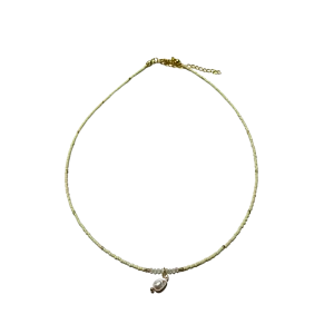 Beaded Charm Necklace - White