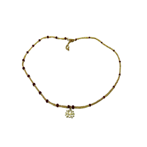 Beaded Charm Necklace Flower charm - Yellow, Red, Multicolor