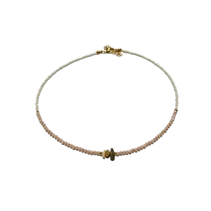 Beaded Charm Necklace - Pink