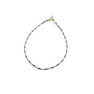 Beaded Charm Necklace - White, Blue, Purple, Multicolor